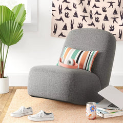 Modern Metal Frame Accent Chair - Caramel Faux Leather