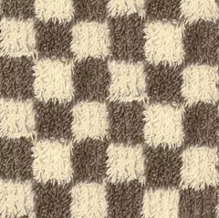 Checkerboard Pouf - Cream/Brown