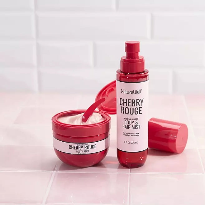 NatureWell Cherry Rouge Body & Hair Mist and Body Cream Kit