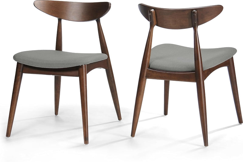 Barron Dining Chair- Light Gray/Walnut (Set of 2)