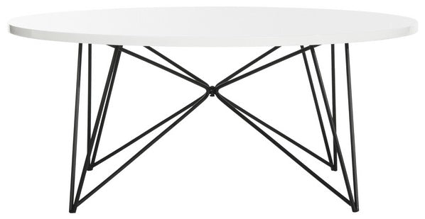 Maris Retro Mid Century Lacquer Coffee Table - White