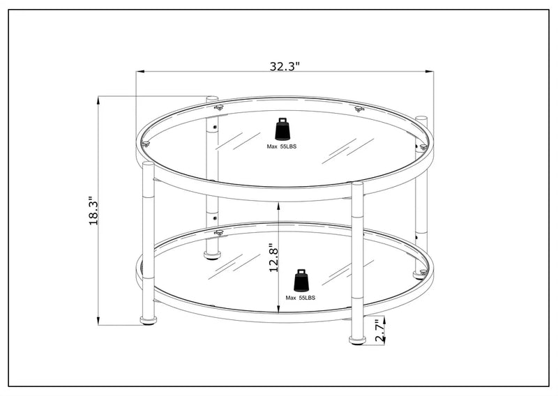 Contemporary 32.3" Round Acrylic Coffee Table