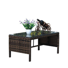 Tempered Glass Coffee Table - Brown