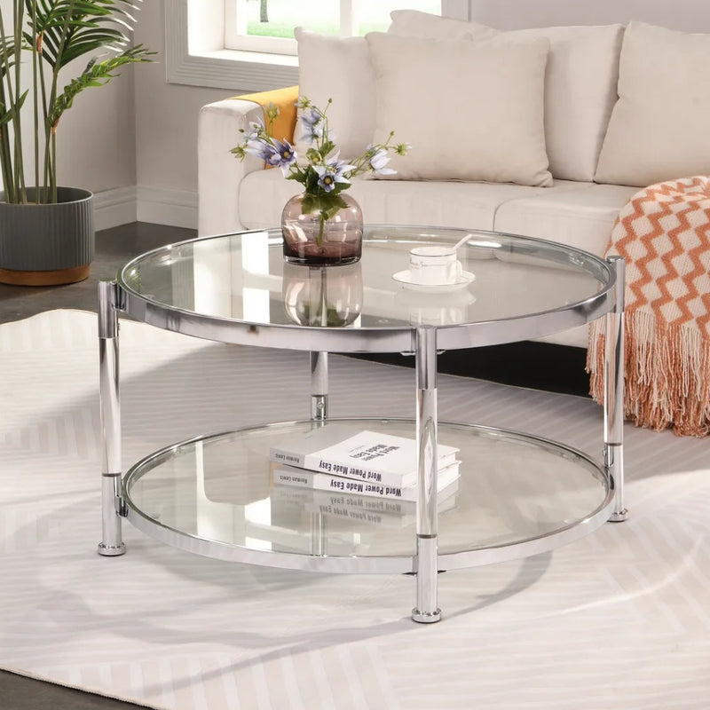 Contemporary 32.3" Round Acrylic Coffee Table