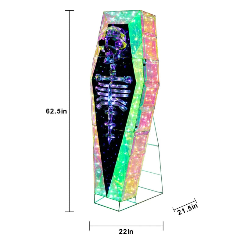 5' Pre-Lit Prismatic Coffin