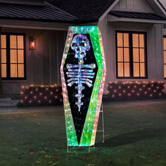 5' Pre-Lit Prismatic Coffin