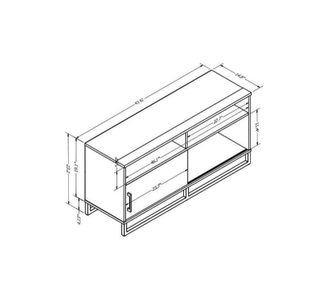 Mixed Material Tv Stand For Tvs Up To 54" - Gray