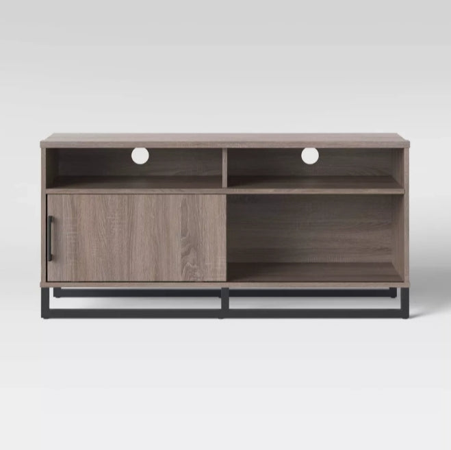 Mixed Material Tv Stand For Tvs Up To 54" - Gray