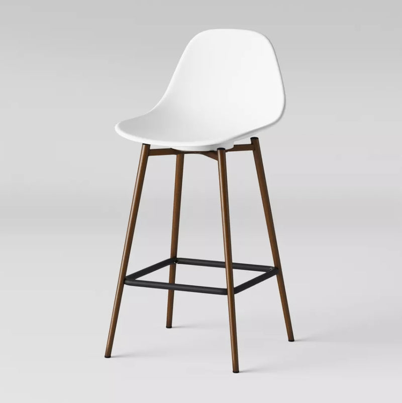 Copley Plastic Counter Height Barstool - White