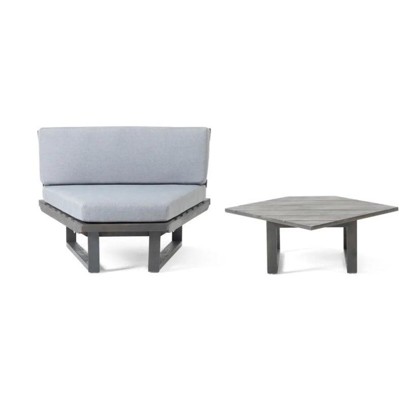 Mirabelle Corner Chair and Table - Gray