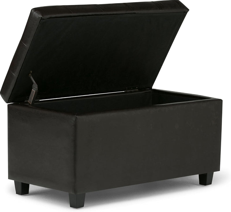 Cosmopolitan 34" Transitional Rectangle Storage Ottoman - Dark Brown
