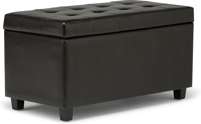 Square Woven Fabric Pouf - Cream