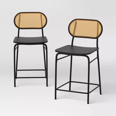 Gracie Wood Upholstered Counter Height Barstool