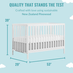 Dream On Me Synergy 5-in-1 Convertible Crib - White