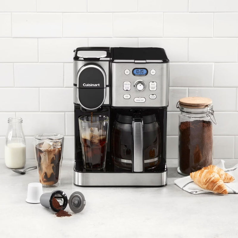 Cuisinart 2-in-1 Coffeemaker, 12 Cup Capacity, Single Serve, Hot or Iced
