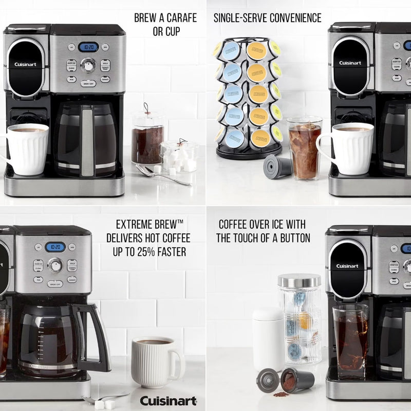 Cuisinart 2-in-1 Coffeemaker, 12 Cup Capacity, Single Serve, Hot or Iced