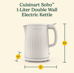 Cuisinart Soho 1-Liter Double-Wall Electric Kettle with Cord Storage - Truffle