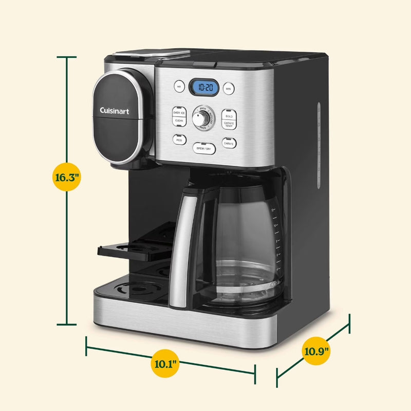 Cuisinart 2-in-1 Coffeemaker, 12 Cup Capacity, Single Serve, Hot or Iced