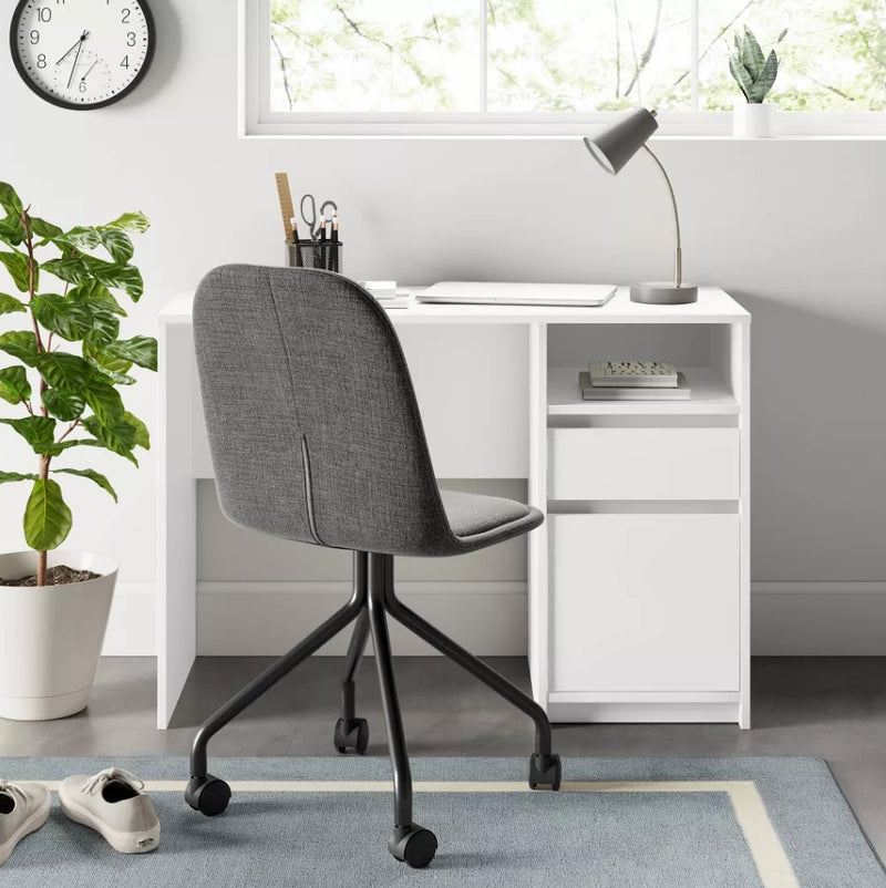 Writing Desk with Drawers - White