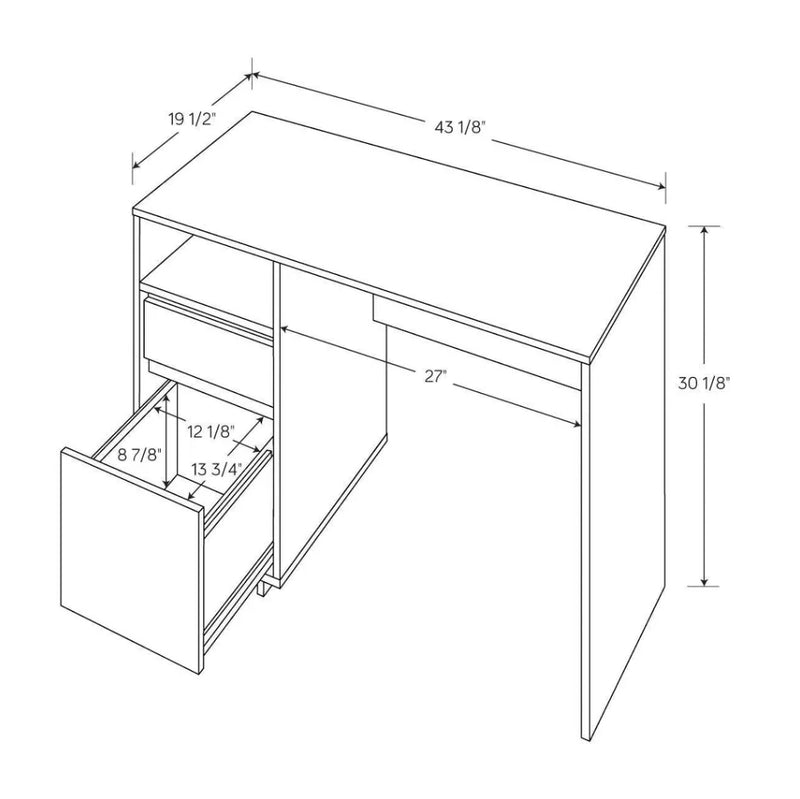 Writing Desk with Drawers - Espresso