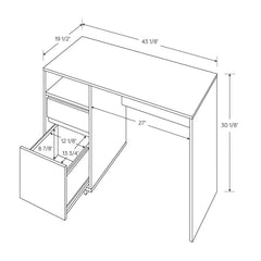 Writing Desk with Drawers - Espresso