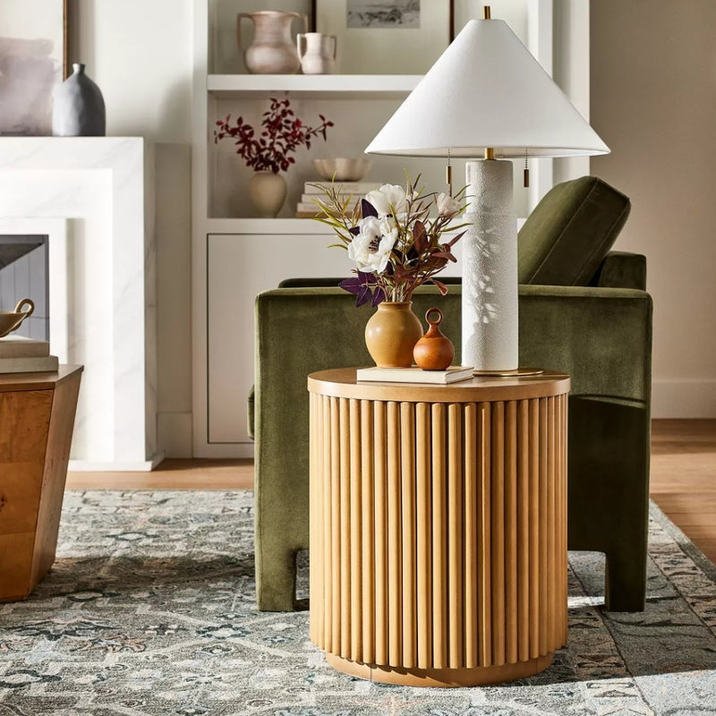 Dowel Fully Assembled Accent Table - Natural