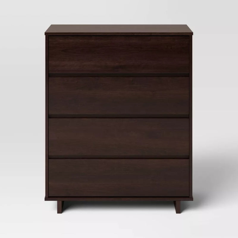 Modern 4 Drawer Dresser - Espresso
