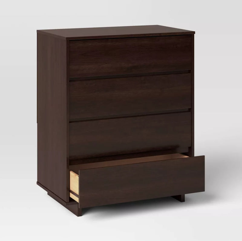 Modern 4 Drawer Dresser - Espresso