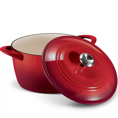 Tramontina Enameled Cast Iron 7-Quart Covered Round Dutch Oven - Red