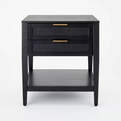 East Bluff 2 drawers Woven Accent Table - Black