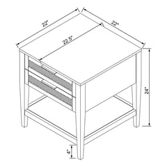 East Bluff 2 drawers Woven Accent Table - Black