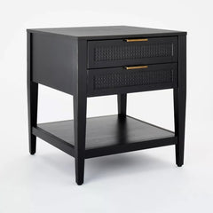 East Bluff 2 drawers Woven Accent Table - Black