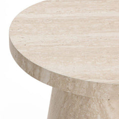 15.7 in. Stone Pattern Round MDF Wood End Table