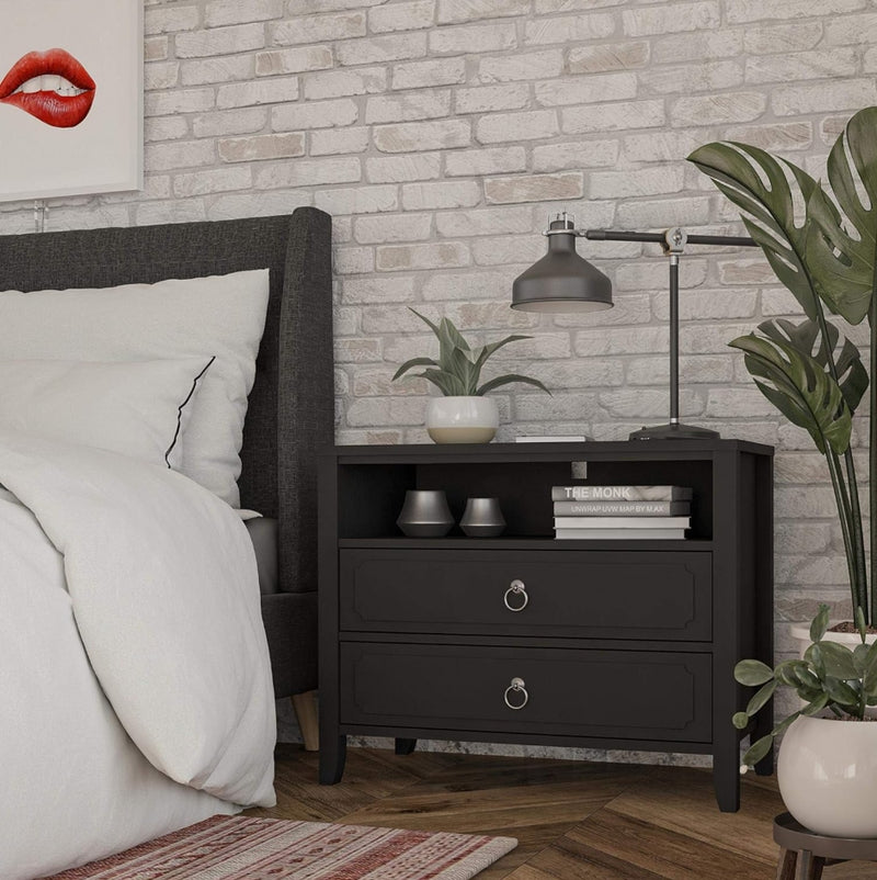 Her Majesty 2 Drawer Nightstand - Black