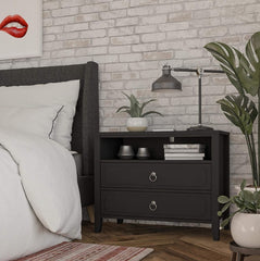 Her Majesty 2 Drawer Nightstand - Black