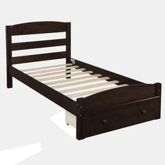 Twin Composite Platform Bed with Drawer - Espresso
