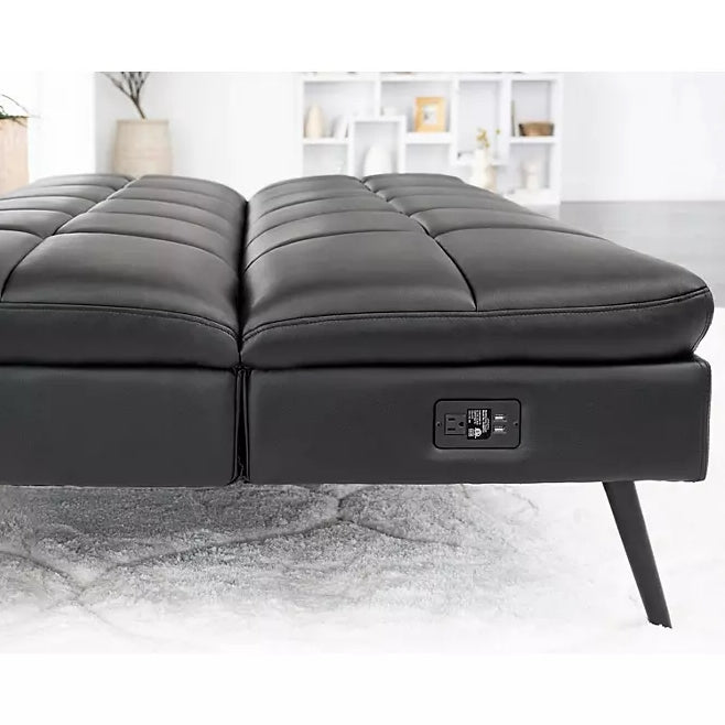 Felix Faux Leather High Performance Convertible Sofa - Black