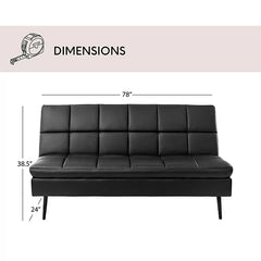 Felix Faux Leather High Performance Convertible Sofa - Black