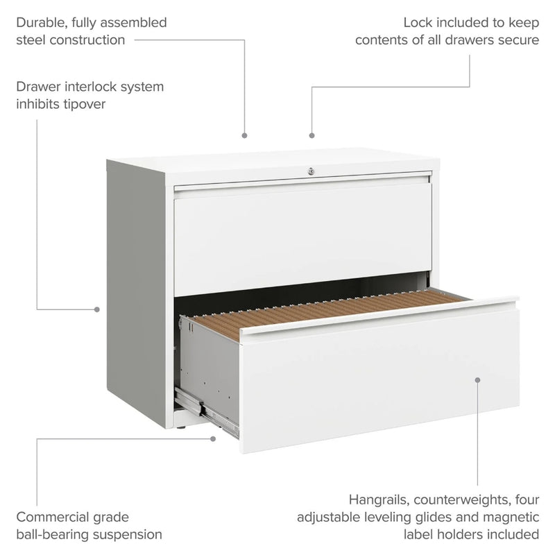 Hirsh 36" Wide 2-Drawer Lateral File Cabinet
