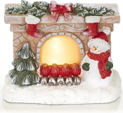 LED Christmas Fireplace Figurine