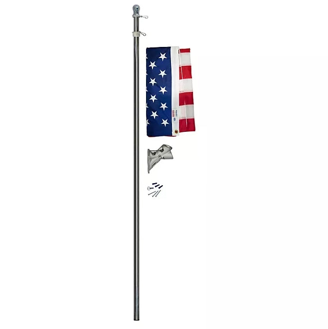 Valley Forge 3 x 5ft. Nylon US Flag Kit with 6ft. 1.25in. Aluminum Pole and Aluminum Bracket