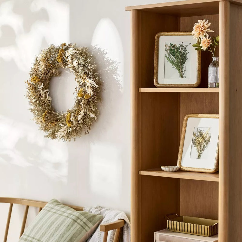 21" Preserved Grass and Flower Wreath