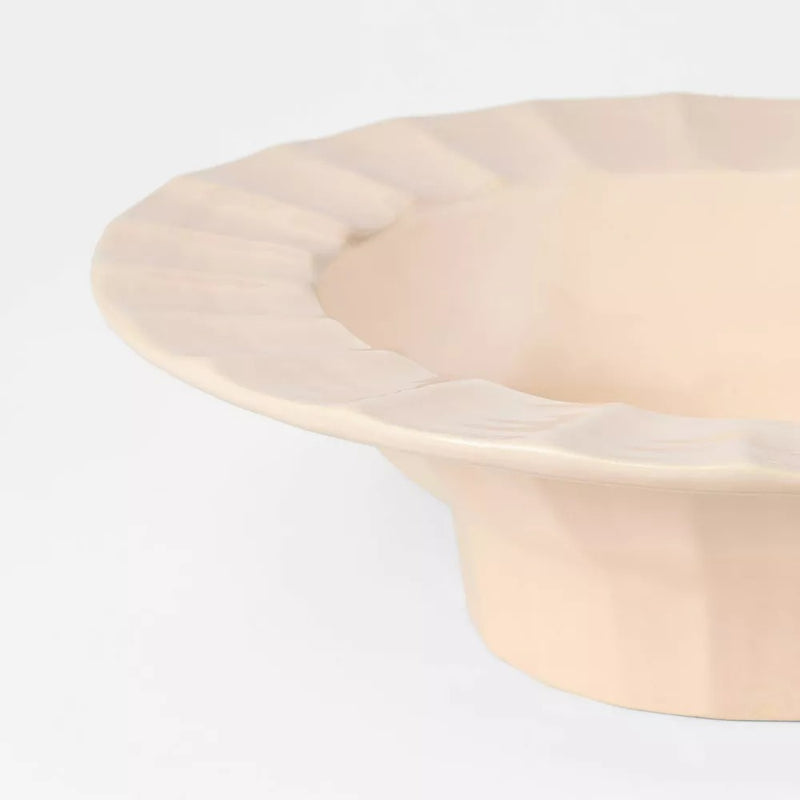 Ceramic Hand Molded Pedestal Bowl Pink