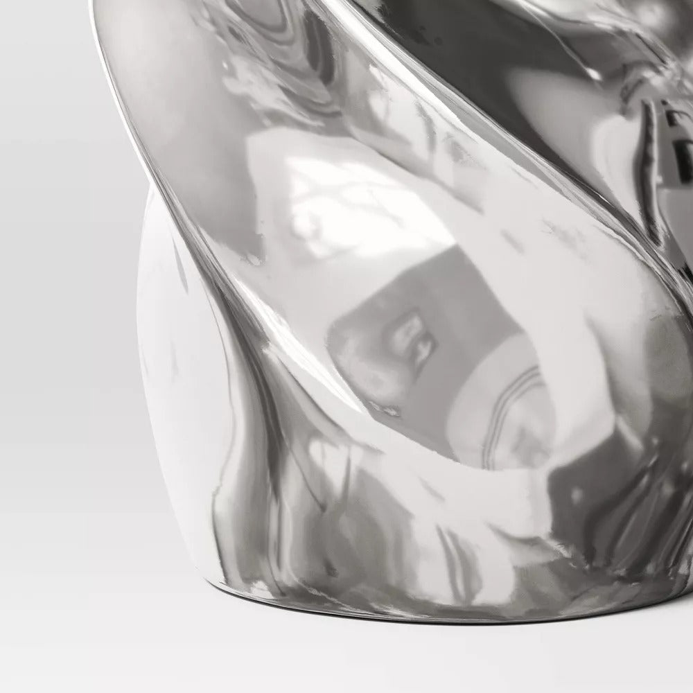 Silver Twisted Ceramic Vase