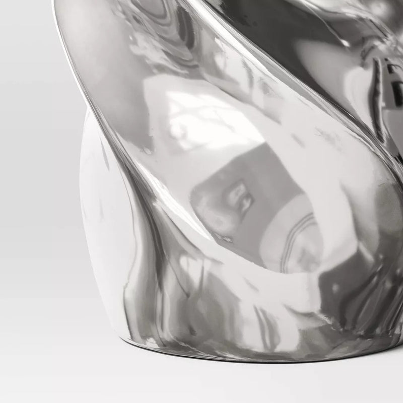 Silver Twisted Ceramic Vase