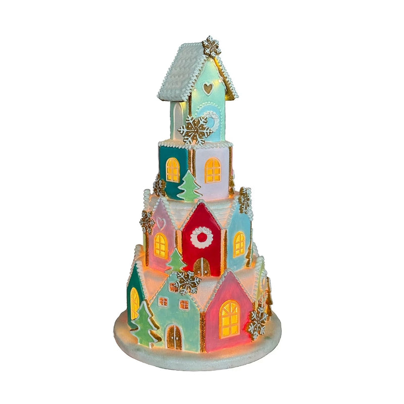 16" Pre-Lit Gingerbread Village