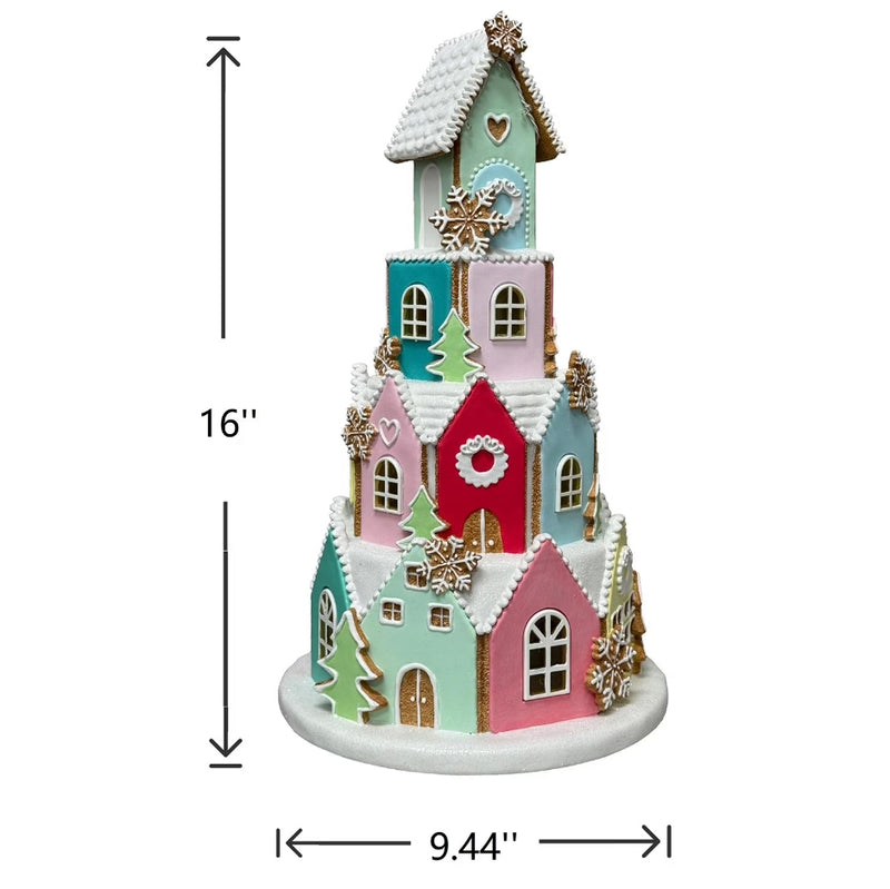 16" Pre-Lit Gingerbread Village