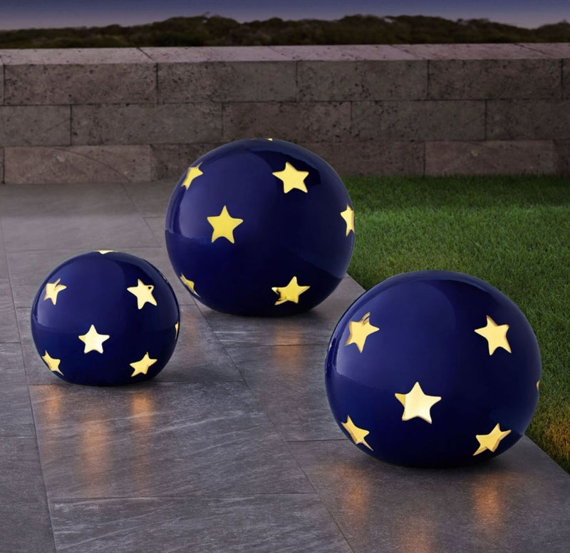 Ceramic Globe LED Lighting, Set of 3 - Purple