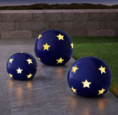 Ceramic Globe LED Lighting, Set of 3 - Purple