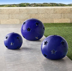 Ceramic Globe LED Lighting, Set of 3 - Purple